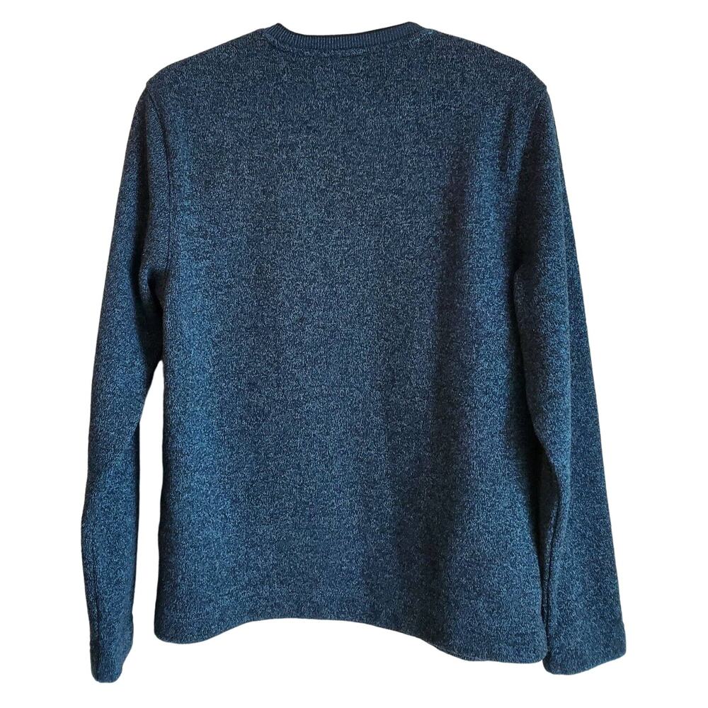 VAN HEUSEN Men S Small Sweater Storm Blue Fleece Lined Classic Fit Chest 38" - Picture 5 of 5